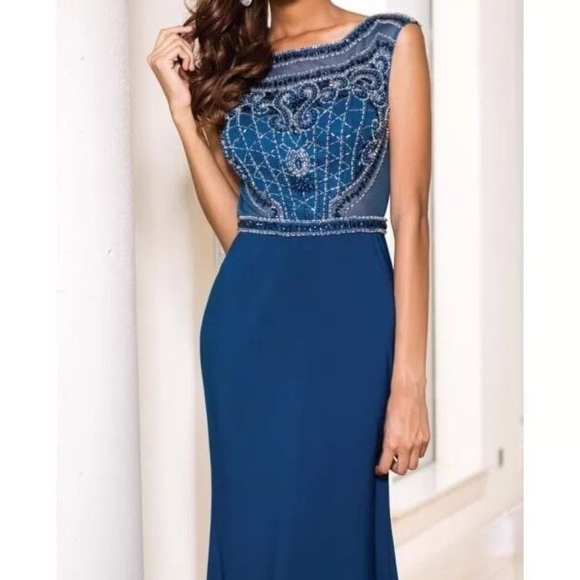 SEAN COLLECTION  Navy Blue Midnight dress Size 0 - Picture 2 of 5